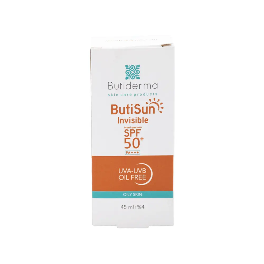 کرم ضد آفتاب بی رنگ SPF50 بیوتی درما پوست چرب 45میل
